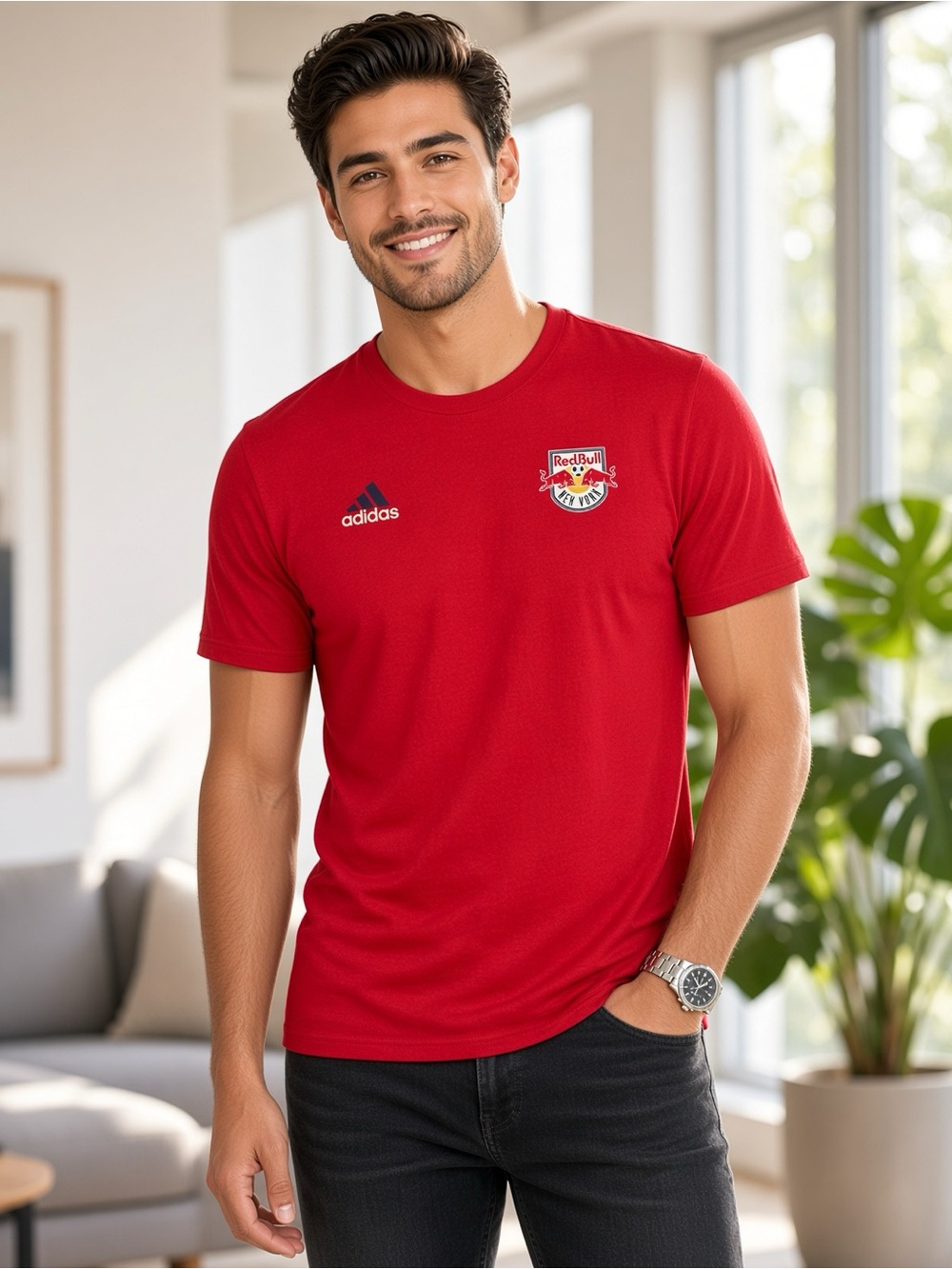 Adidas NY Red Bulls MLS Short Sleeve T-Shirt Team Power Red Regular Fit ✨-NWT